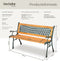 tectake® Gietijzeren Tuinbank - Nostalgisch Ontwerp - Stevig en Waterbestendig - Bruin - 128 x 51 x 73 cm