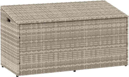 vidaXL - Tuinbox - 110x50x58 - cm - poly - rattan - lichtgrijs