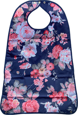 Secobed Wasbare slab - Met opvangbak - Blauw met roze bloemen - 50 x 75 cm