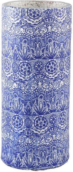 PTMD Farmer Bloempot - H43 x Ø20 cm - Terracotta - Delfs Blauw