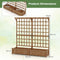 Coast Verhoogde Plantenbak - Houten Tuinbed met Klimrek en Hangdak - 180 x 48 x 183 cm - Oranje/Koffiebruin