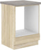 Lage kast voor inbouwoven met werkblad - Sonoma eiken afwerking - L 60 x D 51,6 x H 85 cm - LASSEN