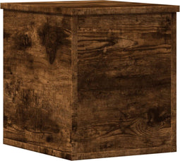 vidaXL - Opbergbox - 30x35x35 - cm - bewerkt - hout - gerookt - eikenkleurig