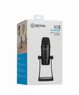 Boya BY-PM700 - Tafelmicrofoon - 20Hz tot 20kHz - Gevoeligheid -45dB(A) - Sample Rate 48Hz - Bit diepte 16-bit