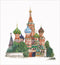Thea Gouverneur - Borduurpakket met telpatroon - 513 - Voorgesorteerde DMC Garens - Kathedraal van de Voorbede van de Moeder Gods Moskou Rusland - Linnen - 34 cm x 37 cm - DIY Kit