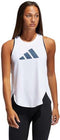 adidas Bos Logo Tank - Sporttop Dames - Keyhole opening - Wit/Blauw (XS)