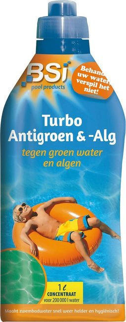 BSI - Anti-groen & alg - Maak groen en vuil water weer helder en hygiënisch - Zwembad - Spa - 1 l voor 200 000 l