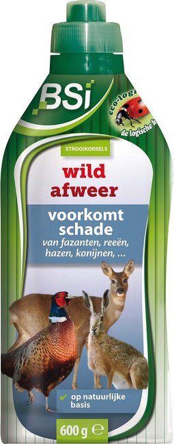BSI - Stop Granuaat Wild Afweer - Wild verjagen - Afweer van fazanten, reeën, hazen en konijnen - 600 g voor 12 m²