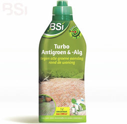 BSI - Turbo Antigroen & Alg Concentraat - Tegen Groene aanslag en korstmossen rond de woning - 1 l voor 2000 m²