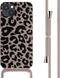 imoshion Hoesje Geschikt voor iPhone 15 Plus Hoesje Met Koord - imoshion Siliconen design hoesje met koord - Roze / Animal Pink
