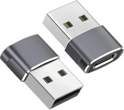 Travelhawk USB-A naar USB-C Adapter - USB-C naar USB Converter - Dataoverdracht tot 480 Mbps - Zwart (2 stuks)