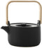 Secret de Gourmet Theepot met 2 kopjes - Zwart - 50cl + 20cl - Klein theepotje - Keramiek