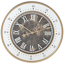 Muurklok Home ESPRIT Bruin Gouden Kristal Ijzer 59 x 8,5 x 59 cm