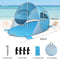 Coast Pop-Up Strandtent - Zonneschermtent - UPF 50+ Zilveren Coating - Blauw (3-4 Personen)