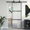 vidaXL - Schuifdeur - 76x205 - cm - gehard - glas - en - aluminium - zwart