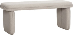 HÜBSCH INTERIOR - MELLOW zandkleurig bankje van duurzaam polyester - 100x38xh40cm