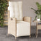 vidaXL - Tuinstoel - verstelbaar - met - voetensteun - poly - rattan - beige