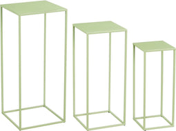 Mica Decorations Bijzettafel Quinty - 30x30x70 cm - Ijzer - Licht Groen - Set van 3