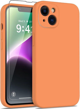 Lunso - Geschikt voor iPhone 15+ / 15 Plus - Hoesje Flexibel silicone Backcover - Oranje