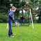 AXI 4-in-1 SportsFun in Wit/Bruin - 4-in-1 Frame voor schommel, voetbal, volleybal en tennis - Schommelframe met net voor diverse sporten - FSC hout