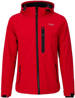 Nordberg Laser - Gevoerde softshell ski jas - Ademend en waterafstotend - Rood - XL