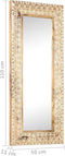 vidaXL - Spiegel - handgesneden - 110x50x2,6 - cm - massief - mangohout