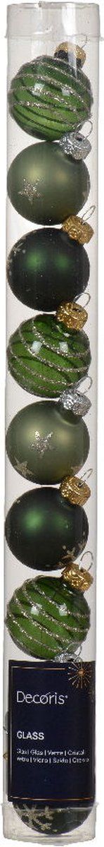 Kerstballen glas d3 cm groen 9st