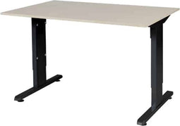 Verstelbaar Bureau - 120x80 Eiken - zwart frame