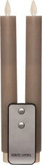 Anna's Collection LED dinerkaarsen - 23 cm - warm wit licht - grijs (2 stuks)
