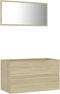vidaXL - 2-delige - Badkamermeubelset - bewerkt - hout - sonoma - eikenkleurig