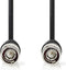 Nedis BNC-Videokabel - BNC Male - BNC Male - Vernikkeld - 75 Ohm - 1.00 m - Zwart