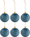 J-Line kerstbal Suiker - glas - mat blauw - small - doos van 6