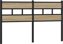 vidaXL - Hoofdbord - 150 - cm - ijzer - en - bewerkt - hout - sonoma - eikenkleurig