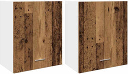 vidaXL - Hangkasten - 2 - st - Lyon - 50x31x60 - cm - bewerkt - hout - oud - houtkleurig