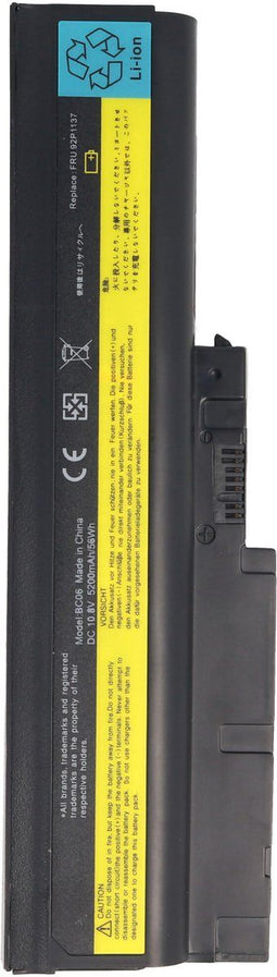 Accu geschikt voor IBM / Lenovo ThinkPad R60, T60, Li-ion, 10.8V, 5200mAh, 56.2Wh, zwart