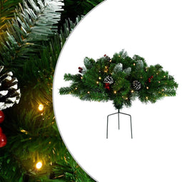 vidaXL - Kerstdecoratie - met - verlichting - 40 - cm - PVC - groen