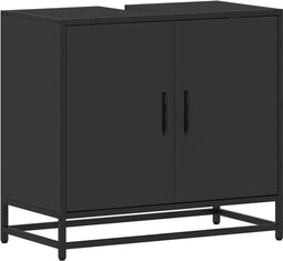 vidaXL - Wastafelkast - 65x33x60 - cm - bewerkt - hout - zwart
