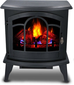 alpina Narvik - Elektrische Sfeerhaard - 1800W met LED Vlammen - Zwart