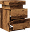 vidaXL - Nachtkastjes - 2 - st - met - LED - 35x39x55 - cm - hout - oud - houtkleurig