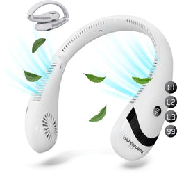 Vulpes Goods® Nekventilator PRO - Draagbare USB Ventilator - 3 Snelheden - Bladloos - Wit