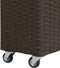 vidaXL - Plantenbak - verhoogd - met - 4 - potten - 80x22x79 - cm - poly - rattan - bruin