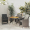 vidaXL - Tuintafel - 70x70x72 - cm - poly - rattan - en - massief - acaciahout - grijs