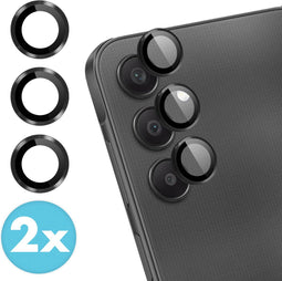 iMoshion Camera Lens Screen protector Geschikt voor Samsung Galaxy A25 - iMoshion 2 Pack Camera lens protector - zwart