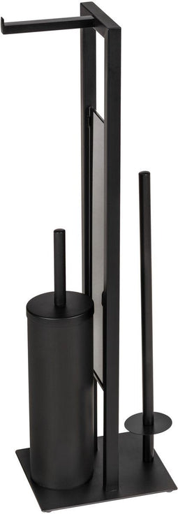 WENKO Rivalta - Toiletbutler - 3 in 1 met dichte houder zwart