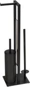 WENKO Rivalta - Toiletbutler - 3 in 1 met dichte houder zwart
