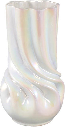 PTMD Bloempot Neilly - 14x14x27 cm - Keramiek - Parel