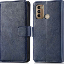 iMoshion Hoesje Geschikt voor Motorola Moto G60 Hoesje Met Pasjeshouder - iMoshion Luxe Bookcase - Donkerblauw