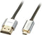 LINDY 41680 - HDMI naar Micro HDMI Kabel - 50 cm - Zwart/Grijs