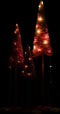J-Line decoratie kerstboom - kunststof - rood - large - LED lichtjes