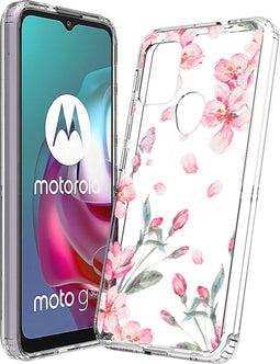 iMoshion Hoesje Geschikt voor Motorola Moto G30 / Moto G20 / Moto G10 Power / Moto G10 Hoesje Siliconen - iMoshion Design hoesje - Roze / Transparant / Blossom Watercolor